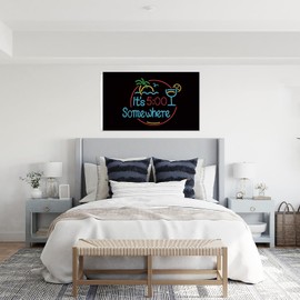 Bolcagob It's 5 O'Clock Somewhere Flag 4x6FT Double Printed Novelty Party Flag Banner Tapestry Dorm Room Home College Decor 2 Shiny Brass Grommets 100% Polyester (4x6FT)