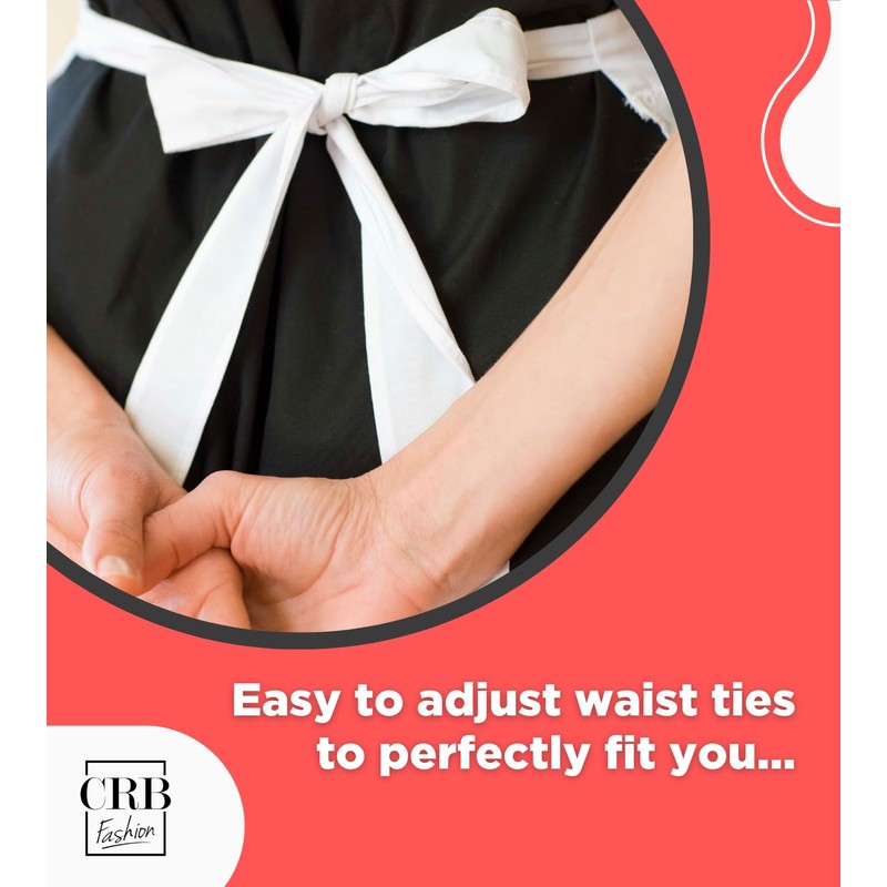CRB Fashion Waist Apron Kitchen Cooking Restaurant 100% Cotton Bistro