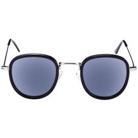 Mass Vision Lightweight Reading Sunglasses, 'The Esteemed' Full Lens Sun Readers (no bifocal) for Men and Women (Black/Silver, 4.0, x)