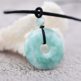 Justinstones Natural Gemstone 30mm Donut Beads Reiki Chakra Pendant Necklace Jewelry 22 Inch, Stone, Agate