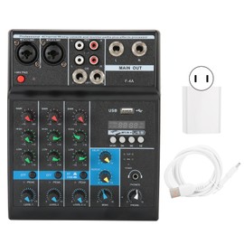 4 Channel Audio Mixer USB Stereo Mixing Console with Sound Card for Home Computer Stage ‑240V