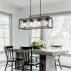 Pretoy Black Kitchen Light Fixture,Black Farmhouse Chandeliers for Dining Room,Rustic