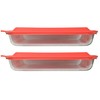 Pyrex (2) 233 Oblong Rectangle Clear Glass Casserole Baking Dishes