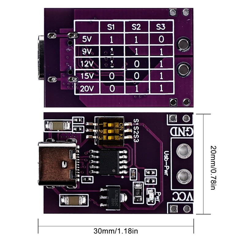 6 Pieces QC/PD/AFC Power Supply Trigger Module: Fast Charge Trigger