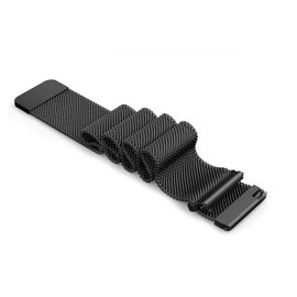 BaiJ Edelstahlarmband für Uhr, Mesh Gewebe Metall Edelstahl Uhrenarmbänder mit Magnetverschluss Schnellspanner Armband Ersatzarmband Kompatibel Smart Watch fur Herren und Damen, 20mm Schwarz