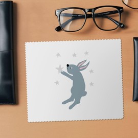 Azeeda 2 x 'Kaninchen hält einen Stern' Mikrofaser-Objektiv- / Brillenreinigungstücher (LC00029730)