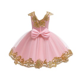 ODASDO Pageant Dresses for Girls Kids Baby Shiny Sequin Embroidery Sleeveless A-line Tutu Princess Dress Flower Girl Wedding Bridesmaid Birthday Party Baptism Evening Formal Occasion Gown Pink 4-5T