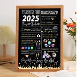 Graduation Poster Class of 2025 Graduation Decorations Framed Poster Centerpieces for Tables Subject Matter Party Decorations Signs Graduations Gift for High School,College Friends or Family Members
