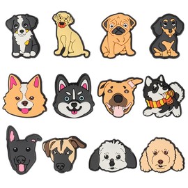 mortd 12Pcs Dog Silicone Focal Beads Bulk, Dog Silicone Beads for Beadable Pen Keychain Making, DIY Pen Beads Making Puppy Focal Beads for Party Supplies Pens Decoration