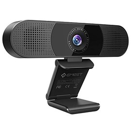 3 in 1 Webcam - eMeet C980 Pro Webcam with Microphone, 2 Speakers & 4 Built-in Omnidirectional Microphones Arrays, 1080P Webcam for Video Conferencing Streaming, Noise Reduction, Plug & Play, w/Cover