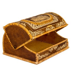 Handmade Natural Birch Bark Wooden Roll Top Bread Box Kitchen Food Storage Magic Table-cloth Design