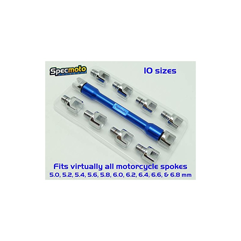 Specmoto Brand Spoke Spanner Wrench 10pc Tool fits Japanese and