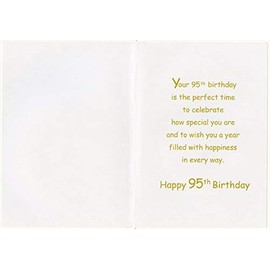 Designer Greetings 95 Repeated in Silver and Gold Foil Age 95 / 95th Birthday Card