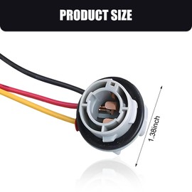 dawfall Pack-2 Car 1157 Brake Light Socket Harness Connector, 180 Degree BAY15D Connection Fastening Plug Accessory, Pigtail Extension Harness Adapter, Universal for Most Cars Light Bulb Parts (Gray)