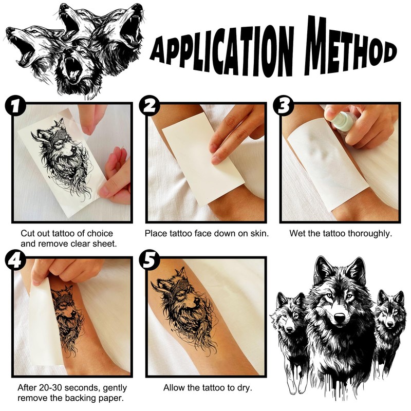 winthrop 80 Sheets Tiny Temporary Tattoos for Adult – Black