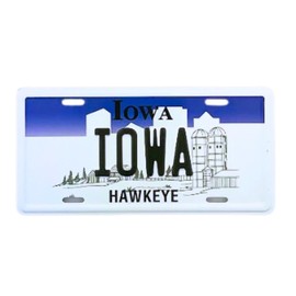 Small Iowa License Plate Magnet, Collectible Souvenir Magnetic Accessory, 3.5 x 1.75 Inches