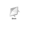 Leliafleury 100Pcs Silver Pyramid Studs 8mm Square Studs Rivets Copper
