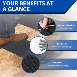 LALAGO 1 x Motorhome Step Doormat, Motorhome Doormat for Step Non-Slip, Motorhome Gadgets and Motorhome Accessories, Caravan Door Mat, Motorhome Decoration, Camping Carpet (Black)