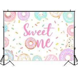 Avezano 7x5ft Donut Sweet One Backdrop Girls First Birthday Party Backdrop Donut 1st Birthday Party Decorations