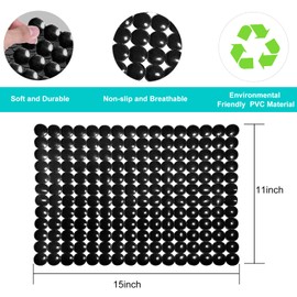 Coopay 2 Pack Kitchen Sink Mat Plastic Protect Mat PVC Eco-Friendly Kitchen Adjustable Stainless Steel/Porcelain Dish Drying Pad Protector for Bottom of Sink, 15 x 11 Inches (Black)