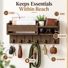 Rustic Wood Key Holder for Entryway – Wall Mounted Mail