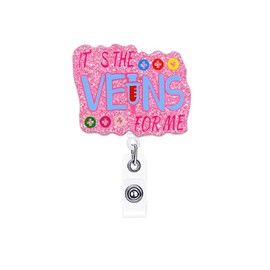 ANDGING Phlebotomy Badge Reel Holder Phlebotomist Nurse Nursing Badge Reels Retractable for Nurses Funny Glitter Acrylic Medical Badge Clip RN LPN CNA LVN Cute ID Card Accessories Nurse Gifts DI98I8