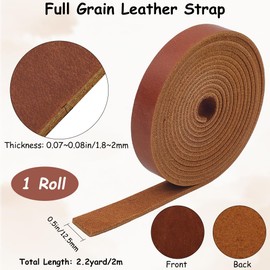 GORGECRAFT 2 m Genuine Flat Leather Cord 12.5 mm Wide Crazy Horse Leather Strips 1.8 mm Thick Full Grain Cowhide Strap Tanned Cowhide Cord for Belt Jewellery Making DIY Crafts Saddle Brown