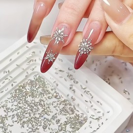 300Pcs 3mm Mini Rhombic Nail Art Charm Shiny Zircon Nail Art Rhinestones 3D Flatback Nail Diamonds Nail Charms for Nails Design Pointed Bottom Nail Gems Crystals Nail Diamonds Nail Supplies for Women