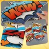 6 Pcs Hero Party Decor 3D Multilayer Comic Action Cutouts,