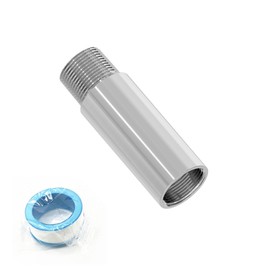 FOCMKEAS Shower Head Extension Arm Extender Stainless Steel 1/2PT Male to 1/2PT Female Thread, 2.76"/70mm Length Cast Pipe Fitting Coupler, Extension Tube Bathroom Accessory