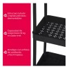 Carrito Auxiliar Organizador Almacenaje Multiusos 3 Niveles Color Negro