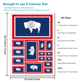 QQSD Wyoming Flag Sticker Decal in Multiple Sizes, 3 Pack, 11.7 x 8.3 Inches