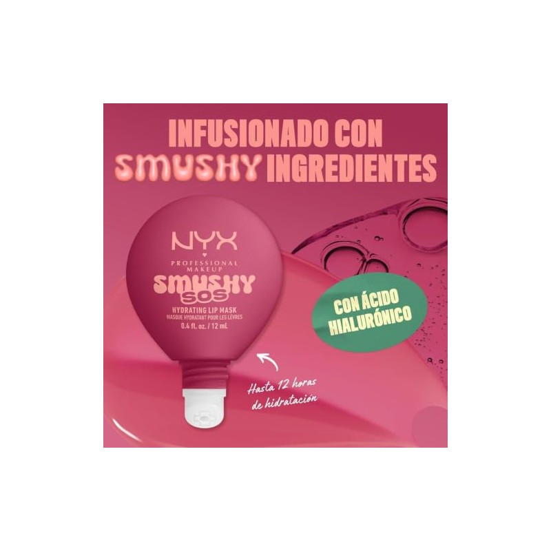 NYX Professional Makeup, Smushy SOS, Mascarilla Labial Hidratante Tipo Balsamo
