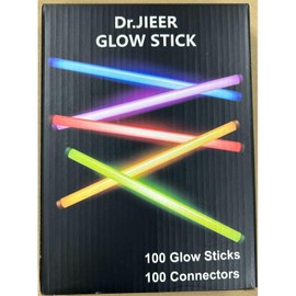 Dr.JIEER 100 pack Glow Sticks Party Packs, Premium Neon Glowsticks -Neon Glow Stick Pack for Party Birthday Concert