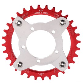 104BCD Gear Adapter Aluminum Alloy 32T Chain Wheel CNC Cutting Bike Chainring for BBS01 Electric Bike Mid Drive Motor Red