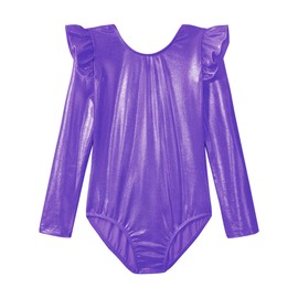 Tziharora Gymnastics Leotards for Girls,Ruffle Long Sleeve Leotards For Girls,Athletic Dance Bodysuit,Kids Tumbling Outfits Size 3-10 Years Old