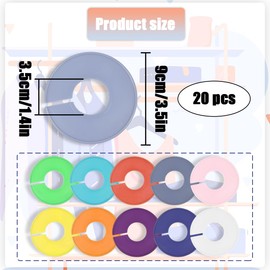 TEAONE Reusable Cloth Divider, 20 PCS Colorful Wardrobe Dividers for Hanging Clothes (9cm/3.5in)