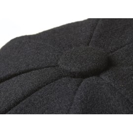PEAKY BLINDERS 8 Piece 'Newsboy' Style Flat Cap -Melton Wool Fabric Black