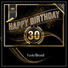 2 x Birthday Bottle Label - Happy Birthday 30 Years - Label for Champagne Bottles - Birthday Gift for Women and Men for 30th Birthday