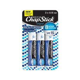 ChapStick ChapStick Moisturizer Original Lip Balm Tubes, SPF 15 and Skin Protectant - 0.15 Oz, 3 Count (Pack of 1)