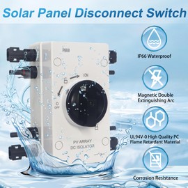 IP66 Waterproof Solar PV DC Quick Disconnect Switch, 1000V 64A Solar Panel Disconnect Switch with Connector for Off/On-Grid Systems, RV & Boats