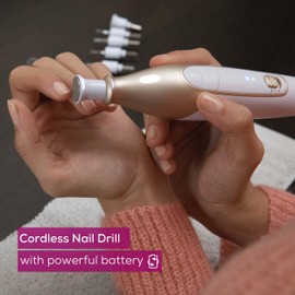 Beurer MP64 Nail Drill Kit, Cordless Electric Nail File with 10 Attachments and LED Light, Electric Manicure Set with Adjustable Speed, E-File for Manicure and Pedicure, with Storage Case