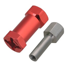Mxfans 4pcs 12x25mm Aluminum Alloy T10130 Wheel Hex Hub Extension Adapter for RC1:10 Rock Crawler Car (Red)