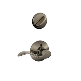 Schlage F59 Acc 620 RH Accent Interior Right-Handed Lever with Deadbolt, Antique Pewter