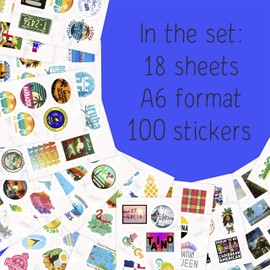 100Pcs Caribbean Stickers for Water Bottle and Laptop - Caribbean Party Favors & Decorations, Waterproof Vinyl Decals, Island and Culture Stickers