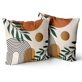 Snycler Boho Pillow Covers 20x20 Set of 2, Bohemian Mid Century Style Farmhouse Decorations Outdoor Throw Pillows Abstract Fall Sunset Art Outdoors Decorative Cushion Case for Couch Sofa Home