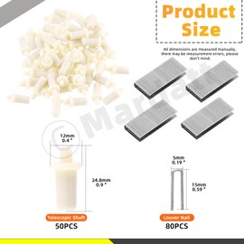 Mardatt 130Pcs Plantation Shutter Repair Kit Includes Plantation Shutter Pins Spring Loaded and Tilt Rod Louvers Staples Replacement for Shutter Panels Windows Tools Supplies