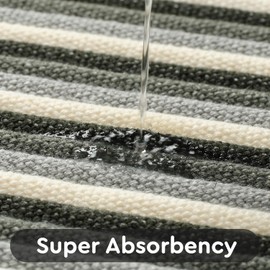 tchdio Striped Bath Mat Rug, Super Absorbent Non Slip Bath Mats for Bathroom Floor 3D Woven Gradient Bathroom Mat with Tassels Machine Washable Bathroom Rugs Beside Tub, 24" x 36", Green