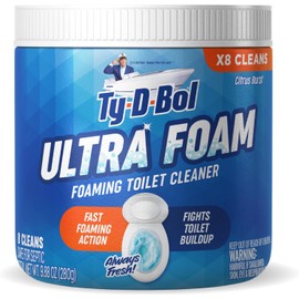 Ty-D-Bol Ultra Foam Toilet Bowl Cleaner - Provides Up to 8 Cleans - Citrus Scent - Fights Buildup and Eliminates Stains Using Immediate Foaming Action