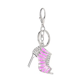 Crystal Rhinestone Diamante High Heel Shoe Decoration Chain for Phone Car Bag Key Ring keychain Charm Gift - Perfect for Women Ladies Girls' Phone Key Bag Pink